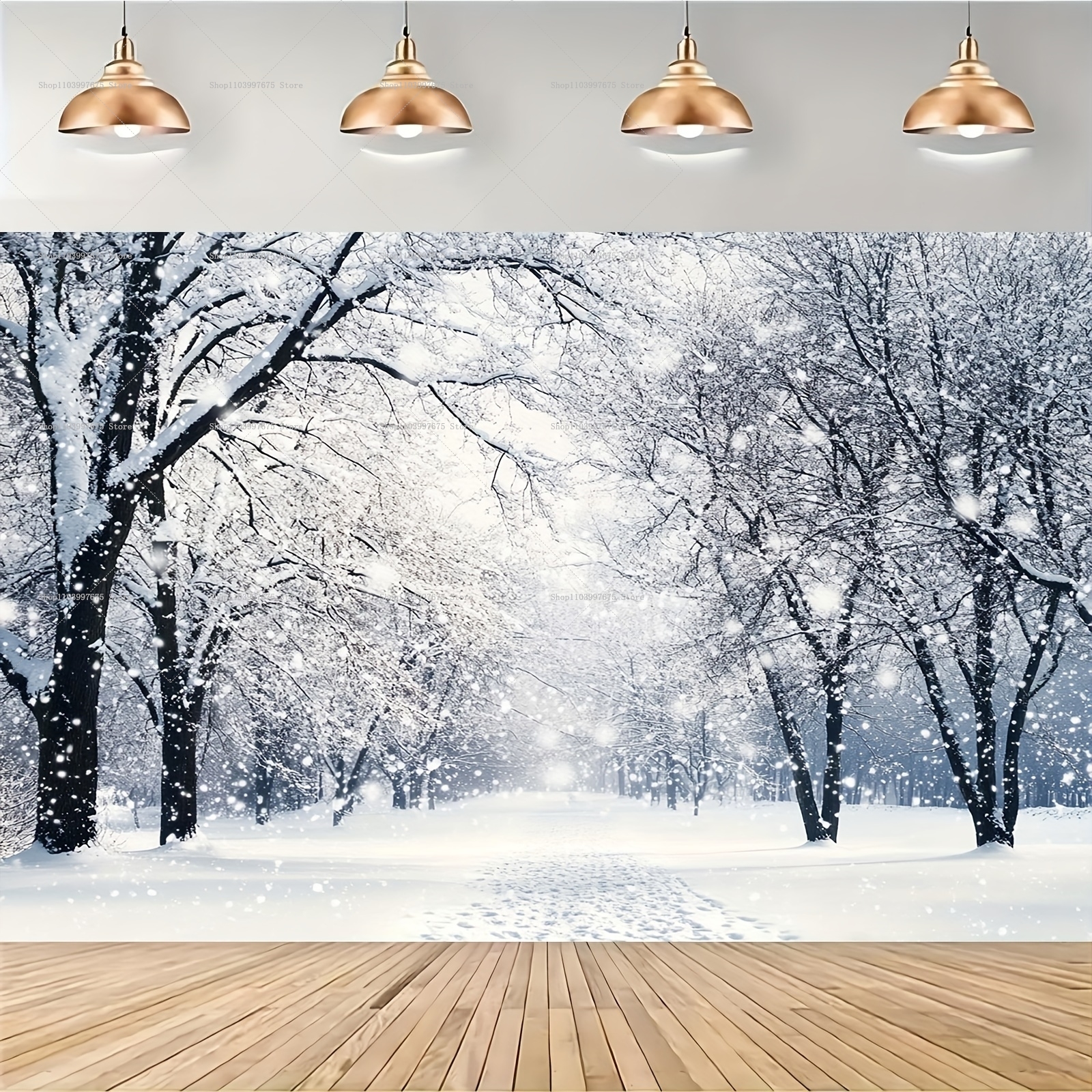 Baby Clothing Easter - Snowy Forest Christmas Backdrops Xmas Party