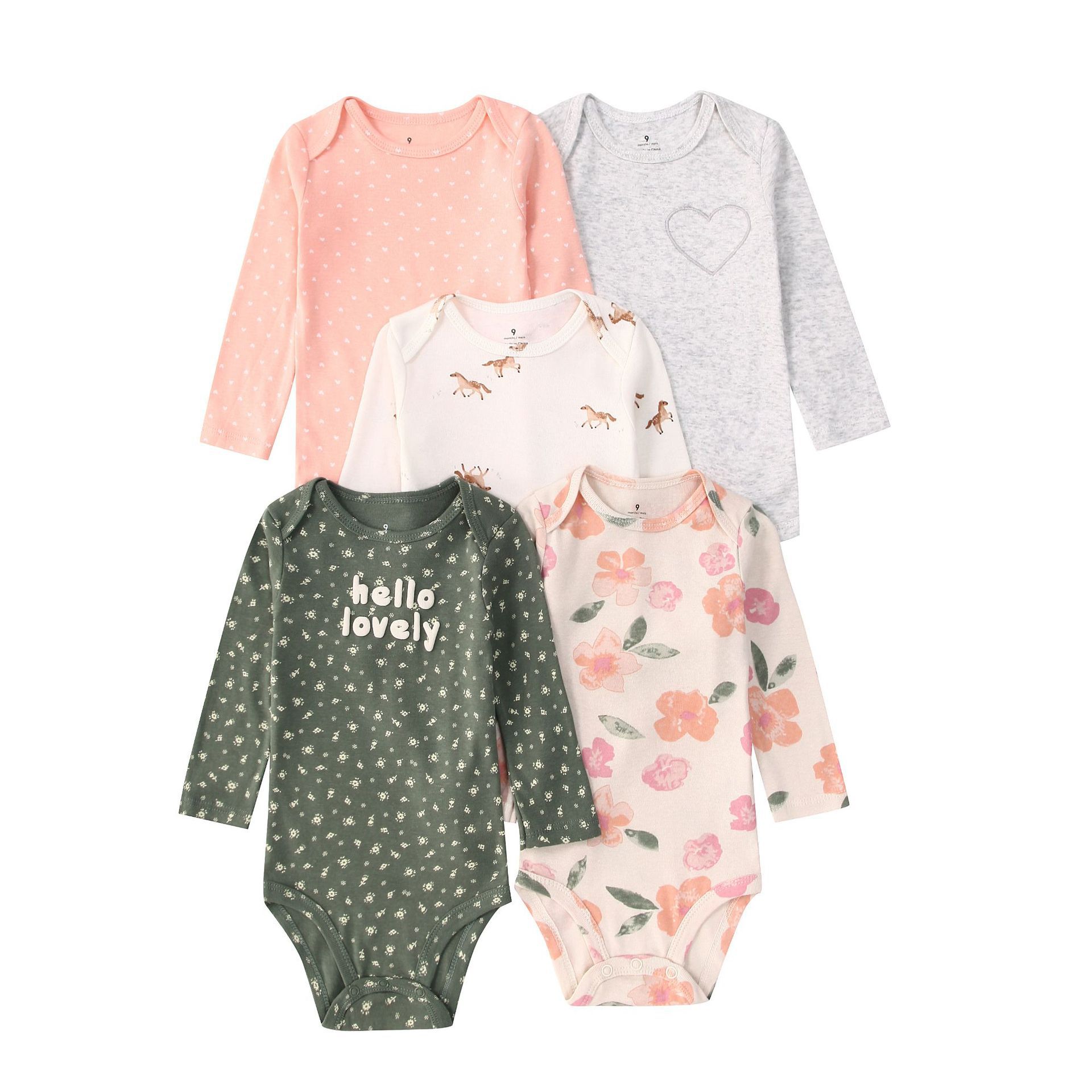 Baby Clothing Gender Neutral - Newborn Baby Bodysuit Cotton 5PCS Cartoon