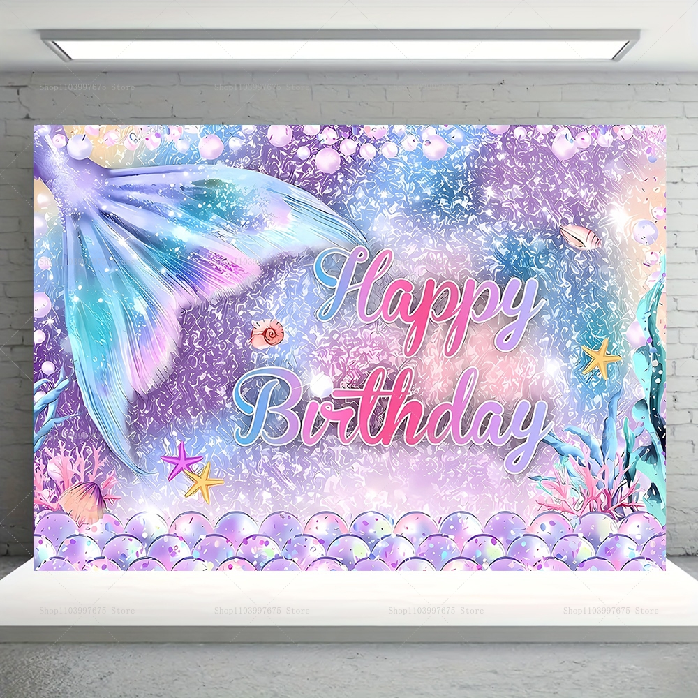 Mermaid Party Backdrops Childr - Baby Clothing Easter reseña y precio