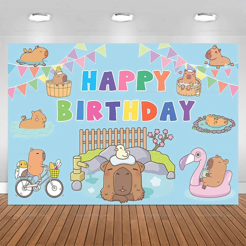 Cute Capybara Theme Backdrop C - Baby Clothing Easter reseña y precio