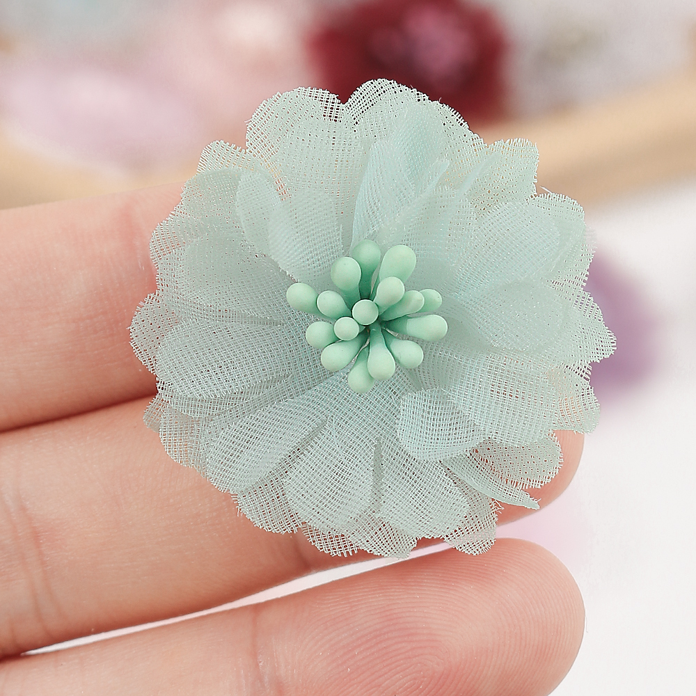 10Pcs 4cm Chiffon Flowers Head - Baby Clothing Yarn reseña y precio