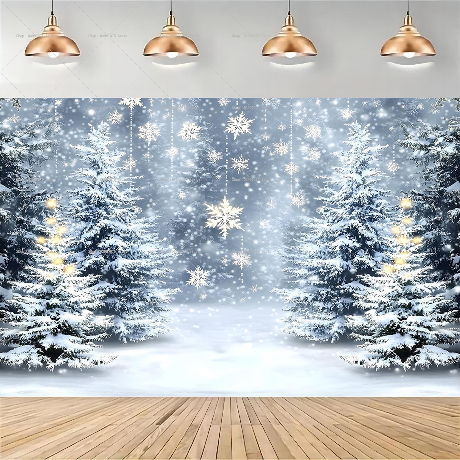 Snowy Forest Christmas Backdro - Baby Clothing Easter reseña y precio