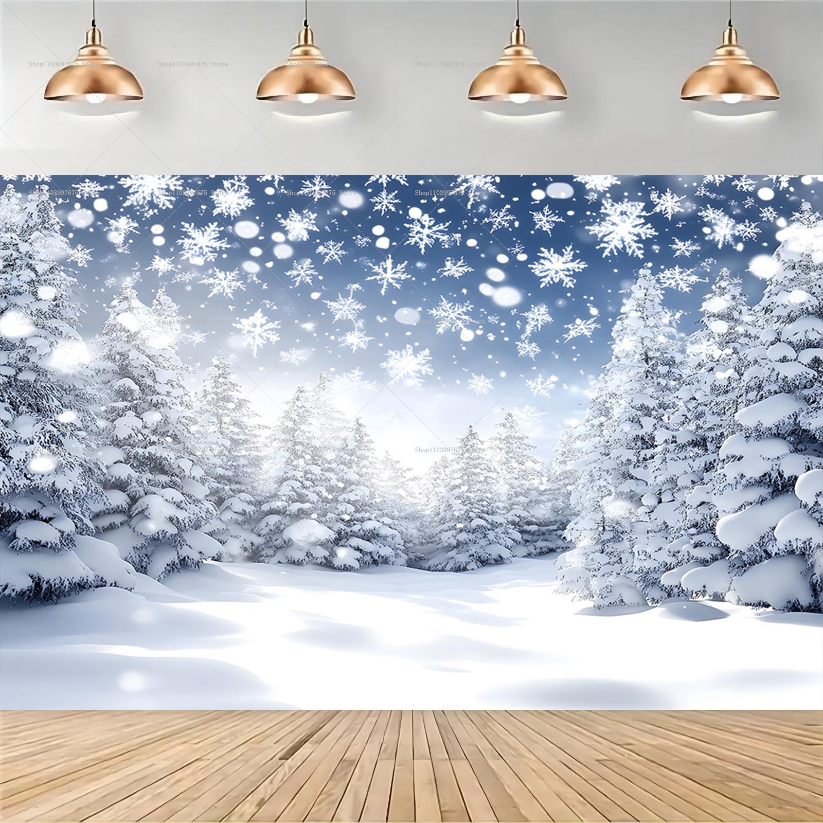 Snowy Forest Christmas Backdro - Baby Clothing Easter reseña y precio