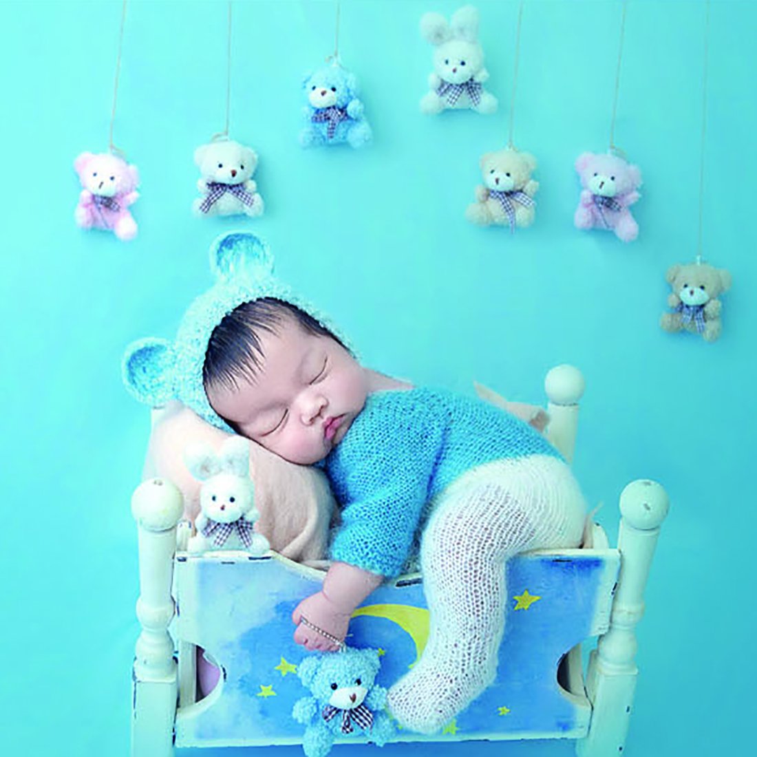 Vintage Knit Fluffy Teddy Bear - Baby Clothing Kit reseña y precio