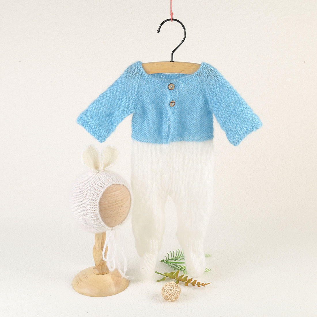 Vintage Knit Fluffy Teddy Bear - Baby Clothing Kit reseña y precio