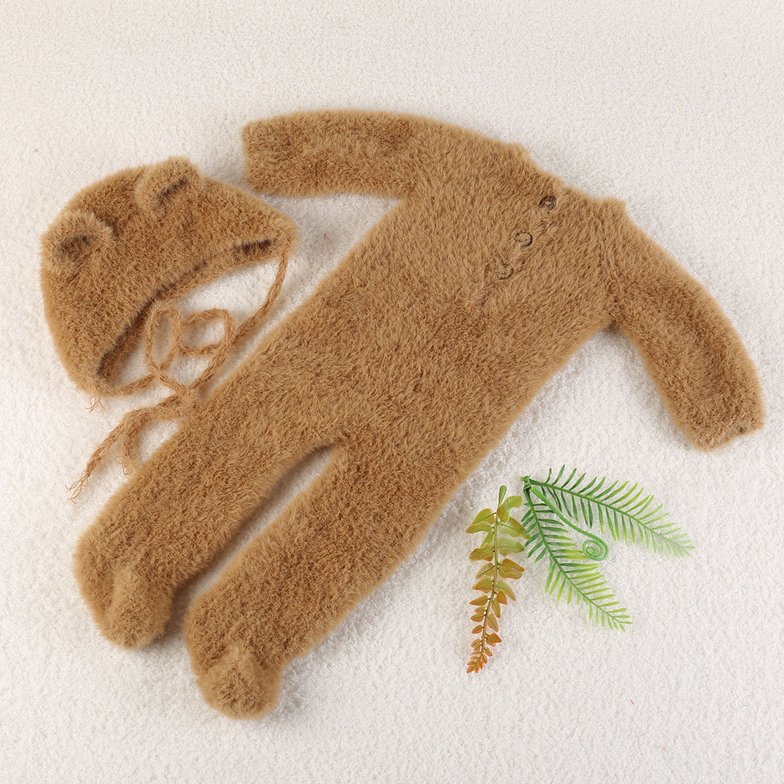 Vintage Knit Fluffy Teddy Bear - Baby Clothing Kit reseña y precio
