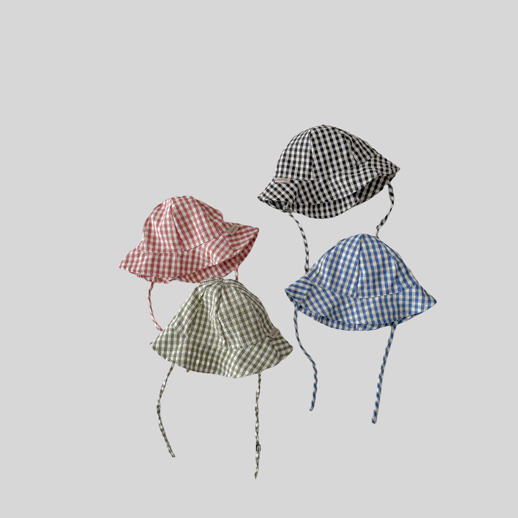 Ins Style Plaid Baby Bucket Ha - Sun Hat Wide Brim reseña y precio
