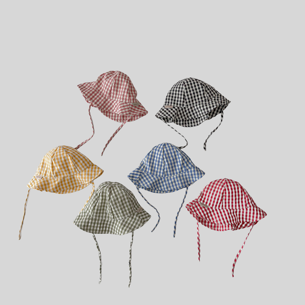 Ins Style Plaid Baby Bucket Ha - Sun Hat Wide Brim reseña y precio